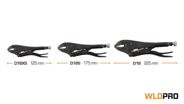 Svejsetang D18XS med lige kæber (125 mm / 5